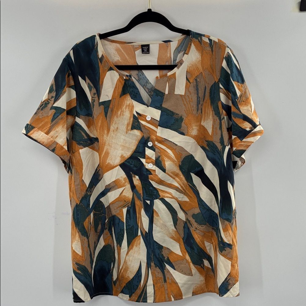 3For$20 SHEIN Curve Multicolor Abstract Blouse size 2XL